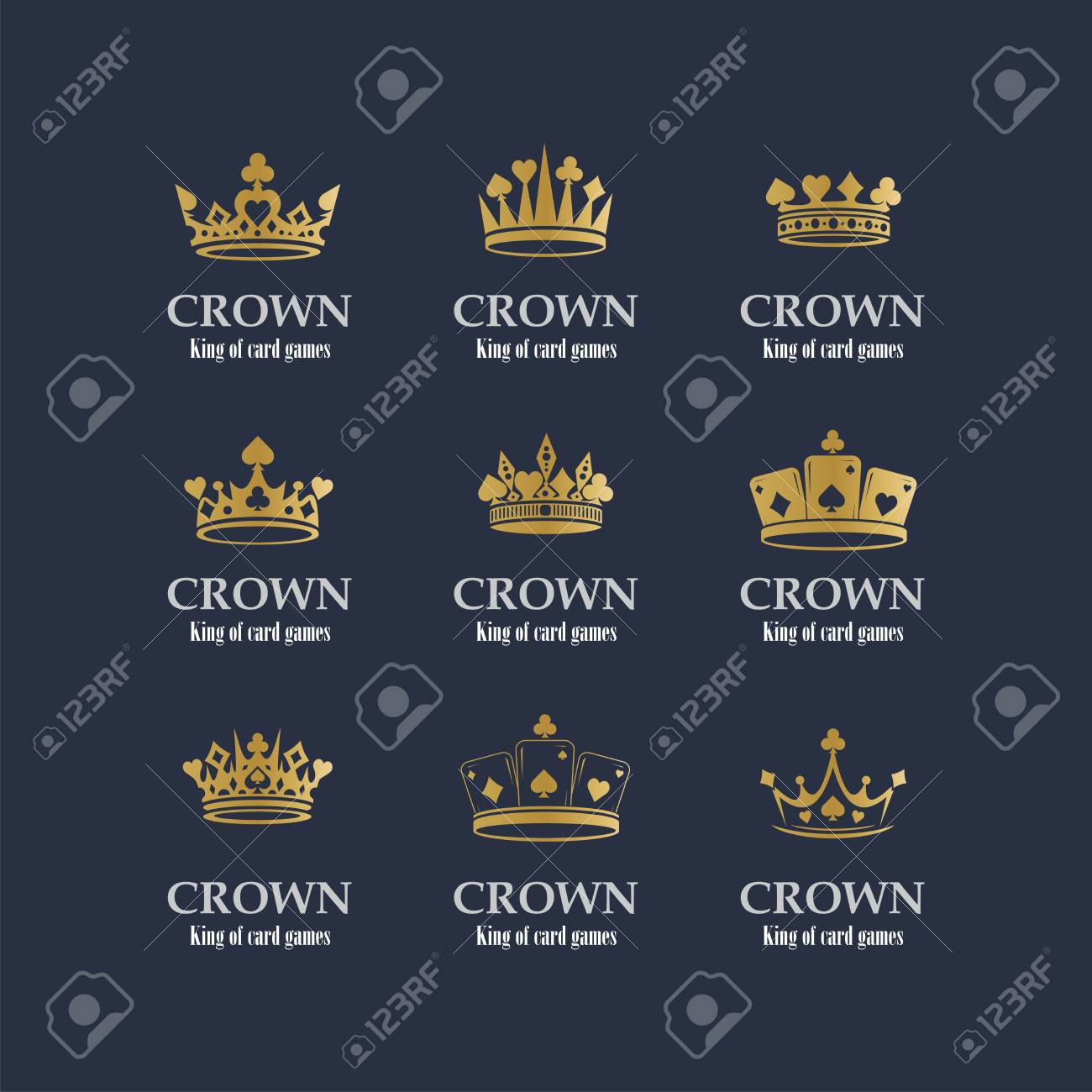 Vector Collection Of Creative King And Queen Crowns Symbols Or