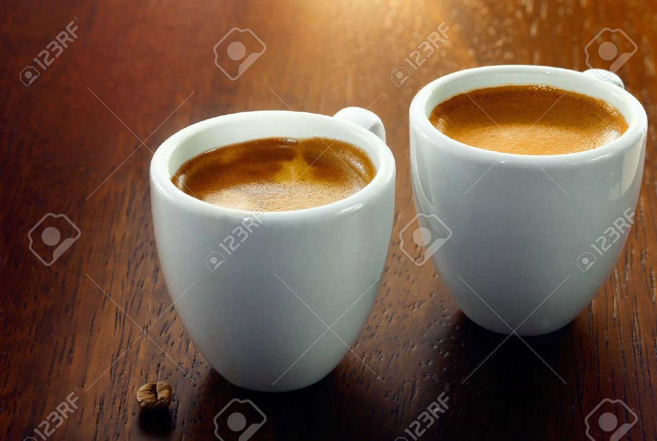 Two Coffee Cups With Coffee Two Coffee Cups With Coffee