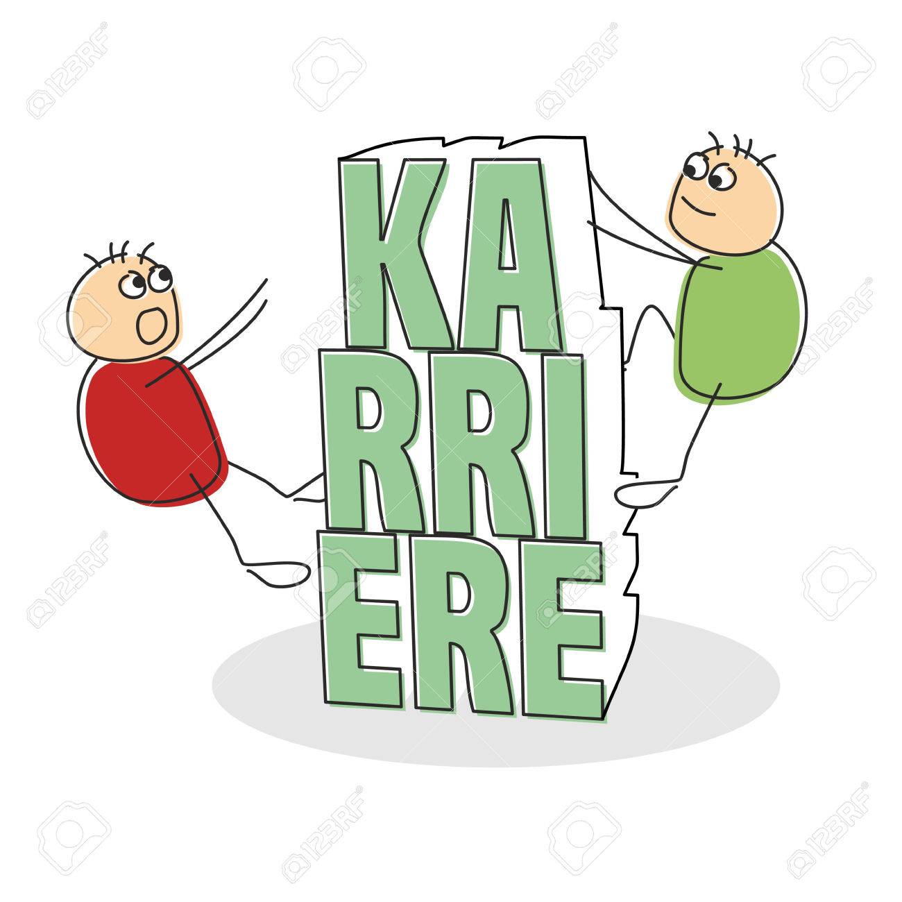 登山シャツを着た赤としてキャリアのためのドイツ語の単語を作成するスタック文字 2 つの落書きの数字 1 つが落ちること の写真素材 画像素材 Image