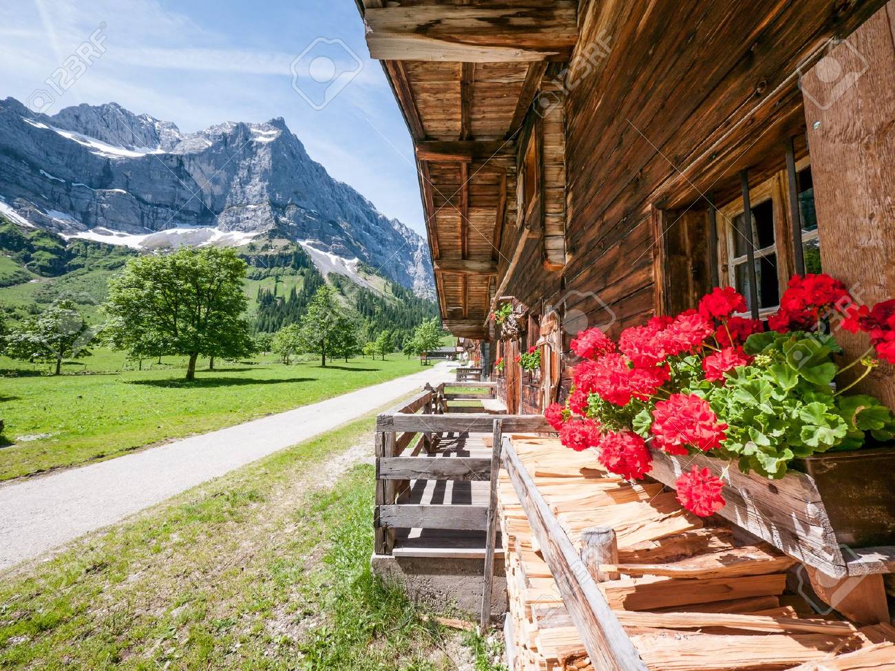old farmhouse at the karwendel mountain - austria - 18714144 old farmhouse at the karwendel mountain - austria - 18714144