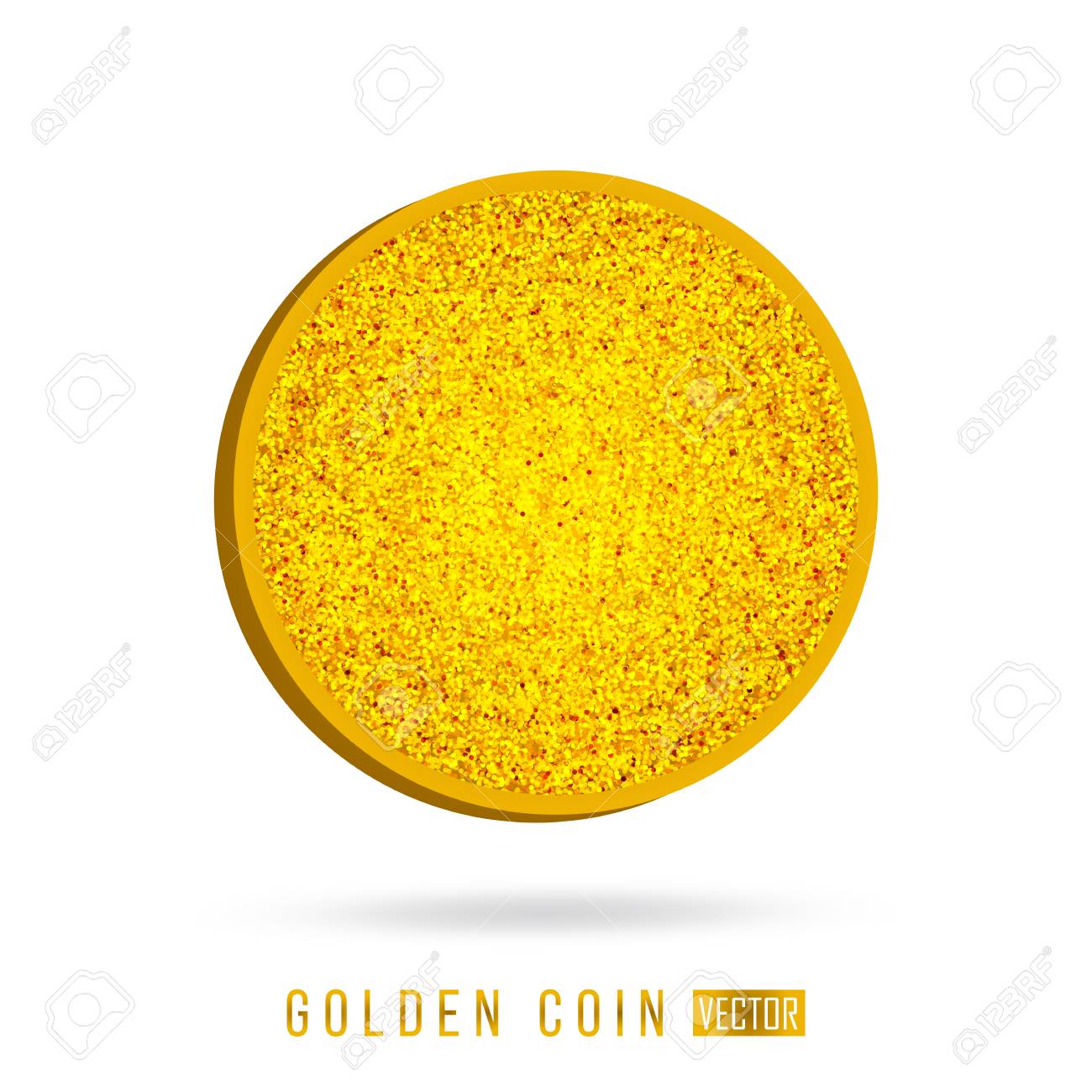 a gold coin vector icon illustration blank design template royalty