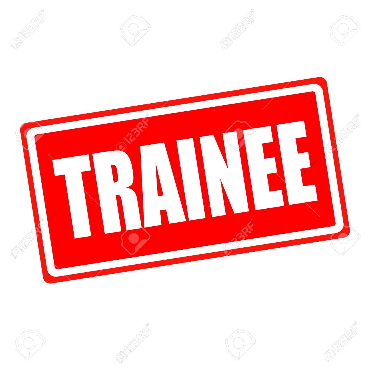 trainee white stamp text on red backgroud stock photo picture and