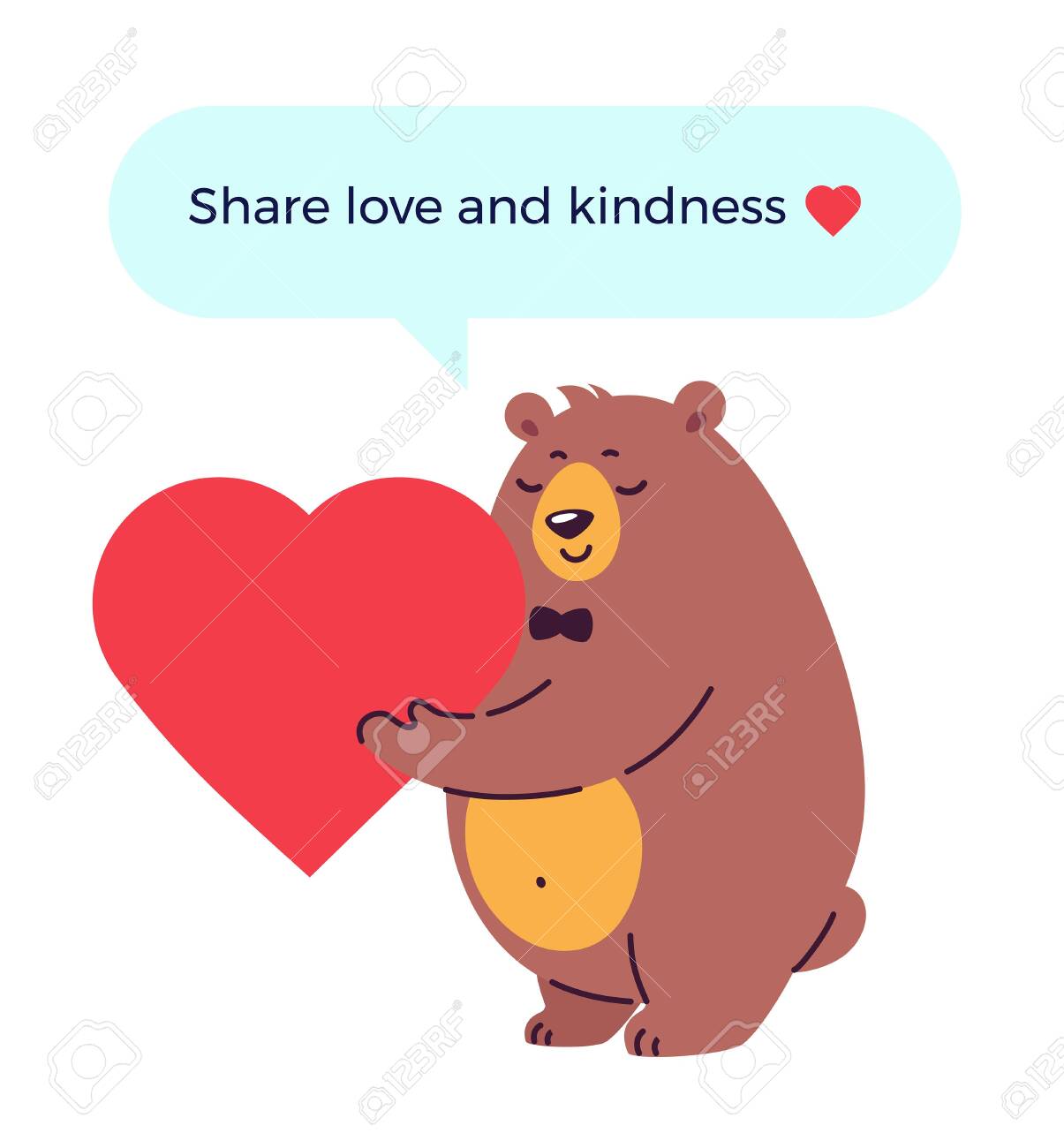 Coronavirus covid support, love and care concept vector illustration. Bear holding heart to share love and good feelings. Modern flat style illustration - 146827617 Coronavirus covid support, love and care concept vector illustration. Bear holding heart to share love and good feelings. Modern flat style illustration - 146827617