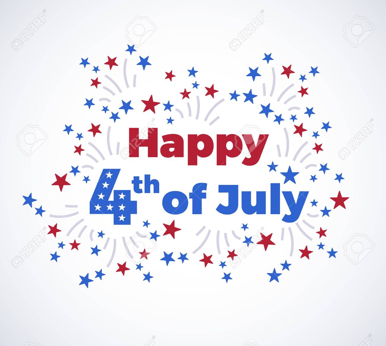 Fourth of July typography background with fireworks in modern flat style - American Independence Day illustration - 4th of July typographic design - 147504756 Fourth of July typography background with fireworks in modern flat style - American Independence Day illustration - 4th of July typographic design - 147504756