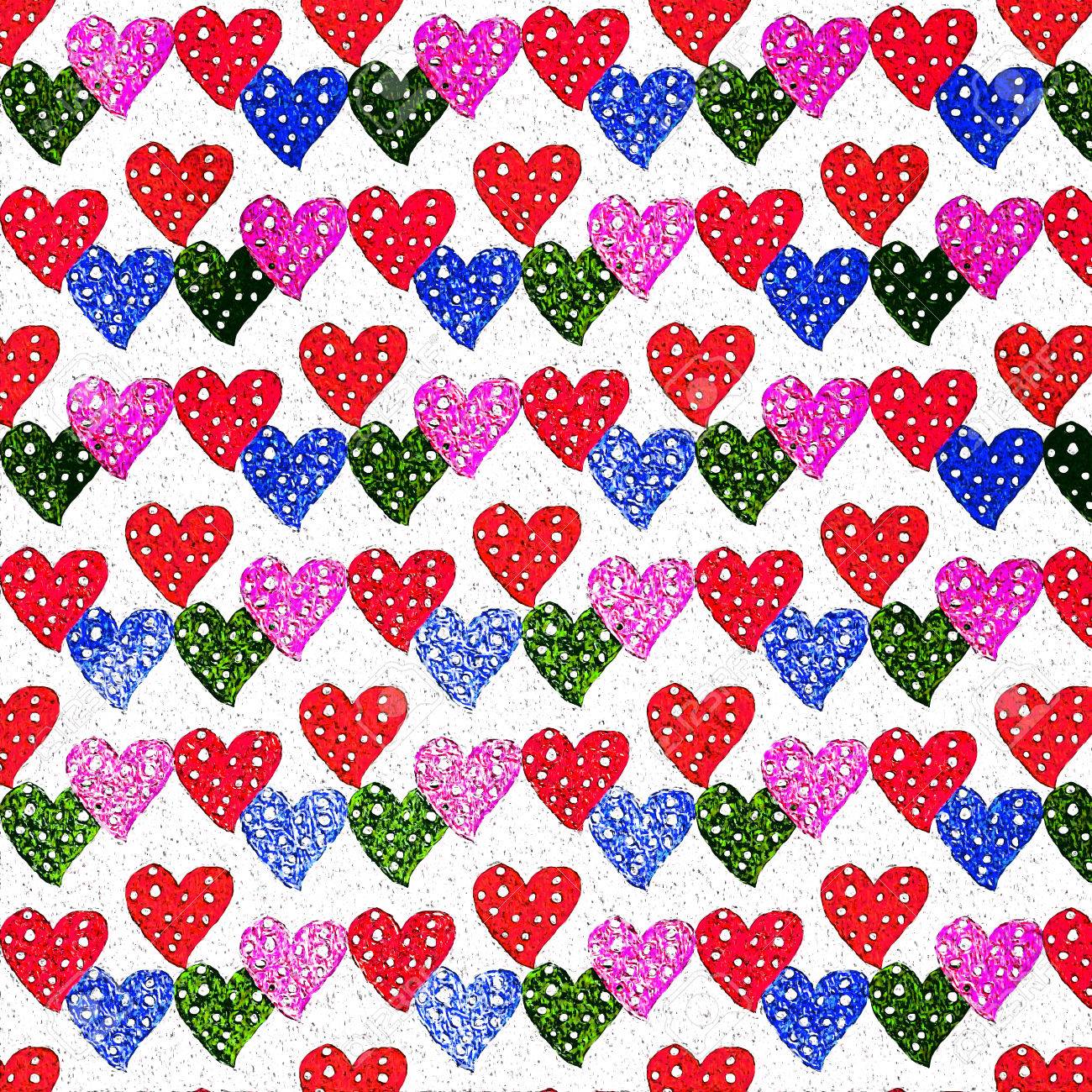 ラブリー ハート パターンの壁紙の背景 の写真素材 画像素材 Image