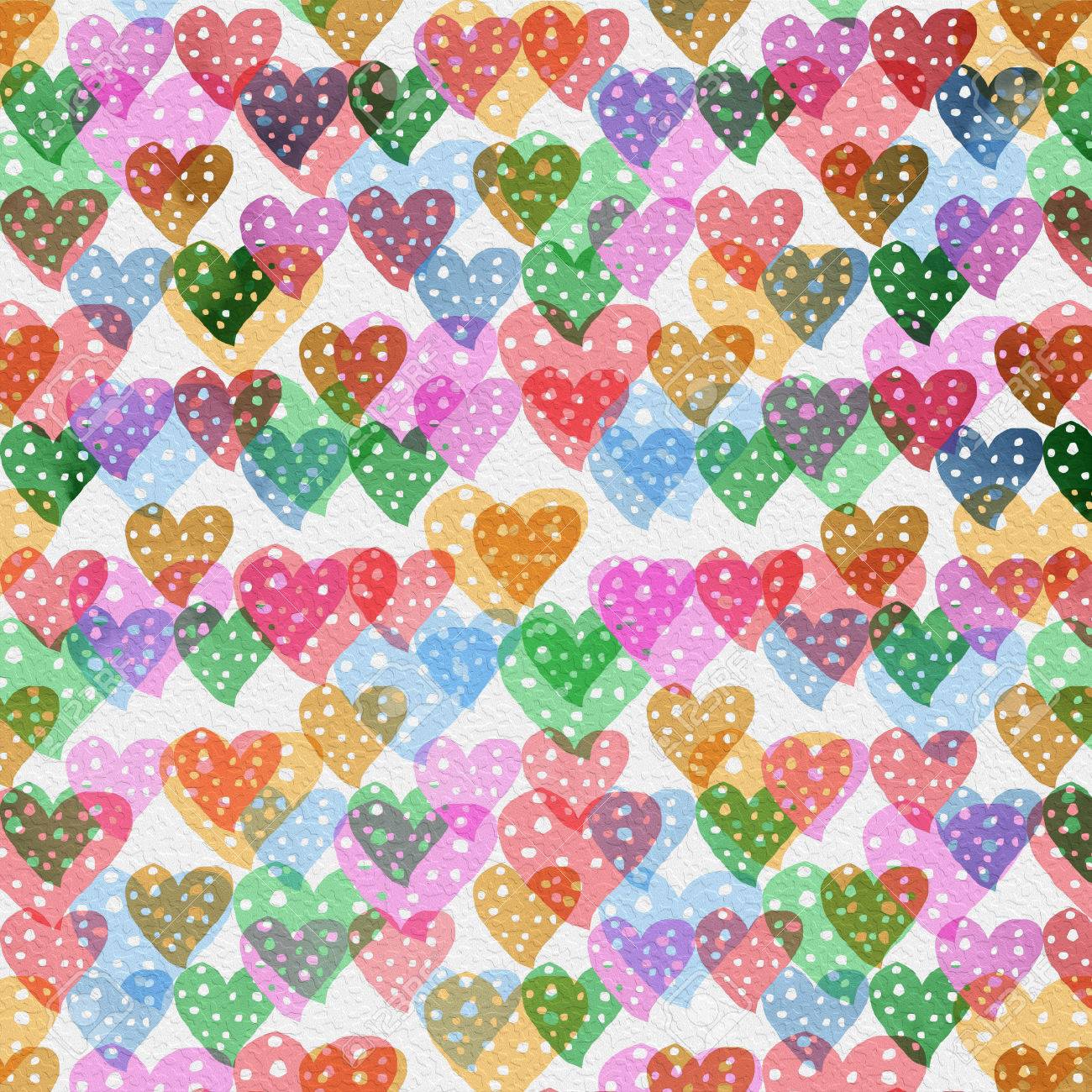 ラブリー ハート パターンの壁紙の背景 の写真素材 画像素材 Image