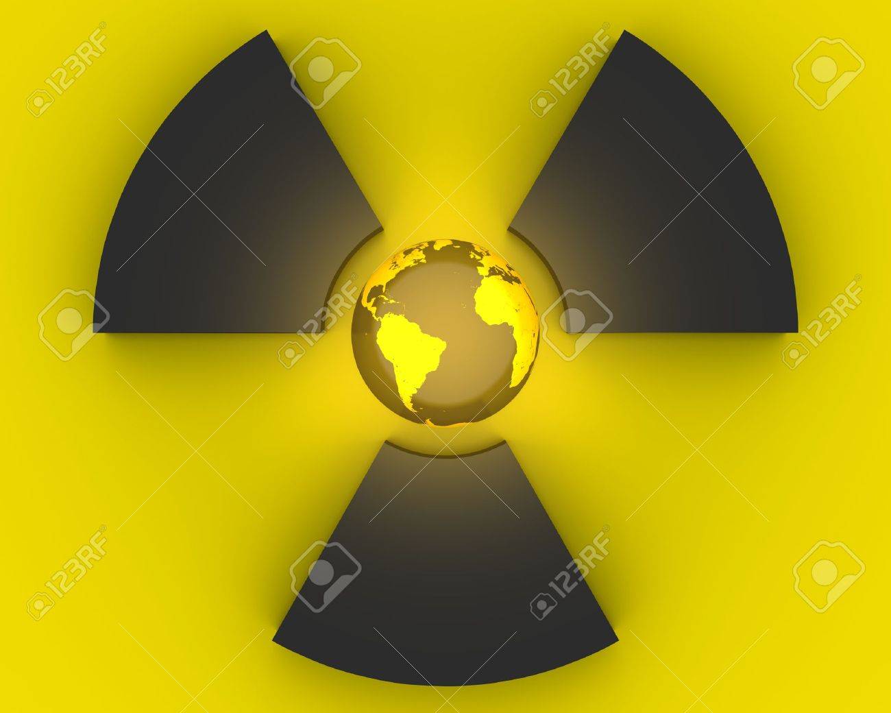 3d radioactivity symbol with