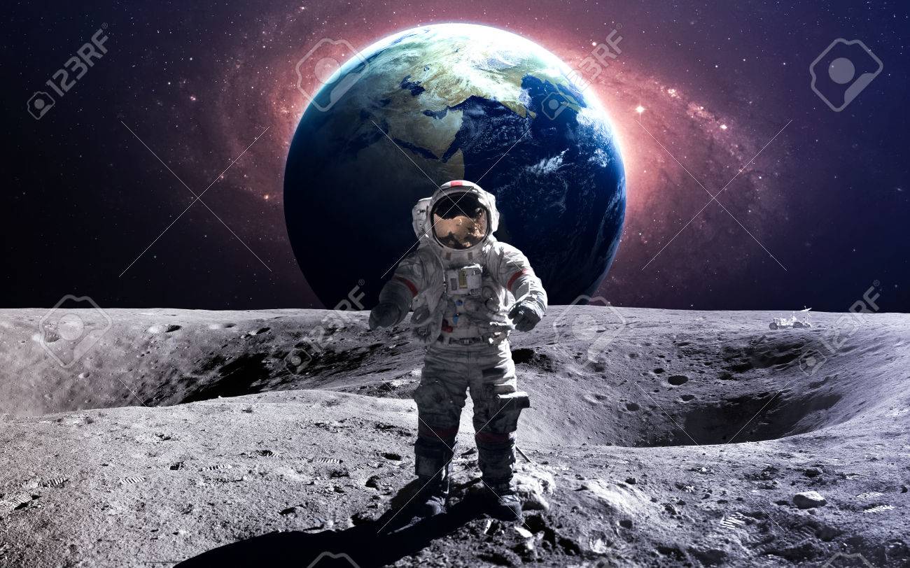 Brave astronaut at the spacewalk on the moon. - 50433047 Brave astronaut at the spacewalk on the moon. - 50433047