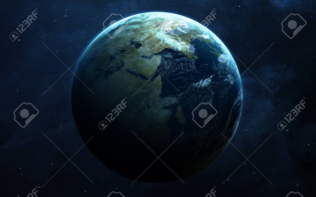 Terre Images Haute Résolution Présente Les Planètes Du Système Solaire Sur Tableau Noir Cette éléments Dimage Fournis Par La Nasa