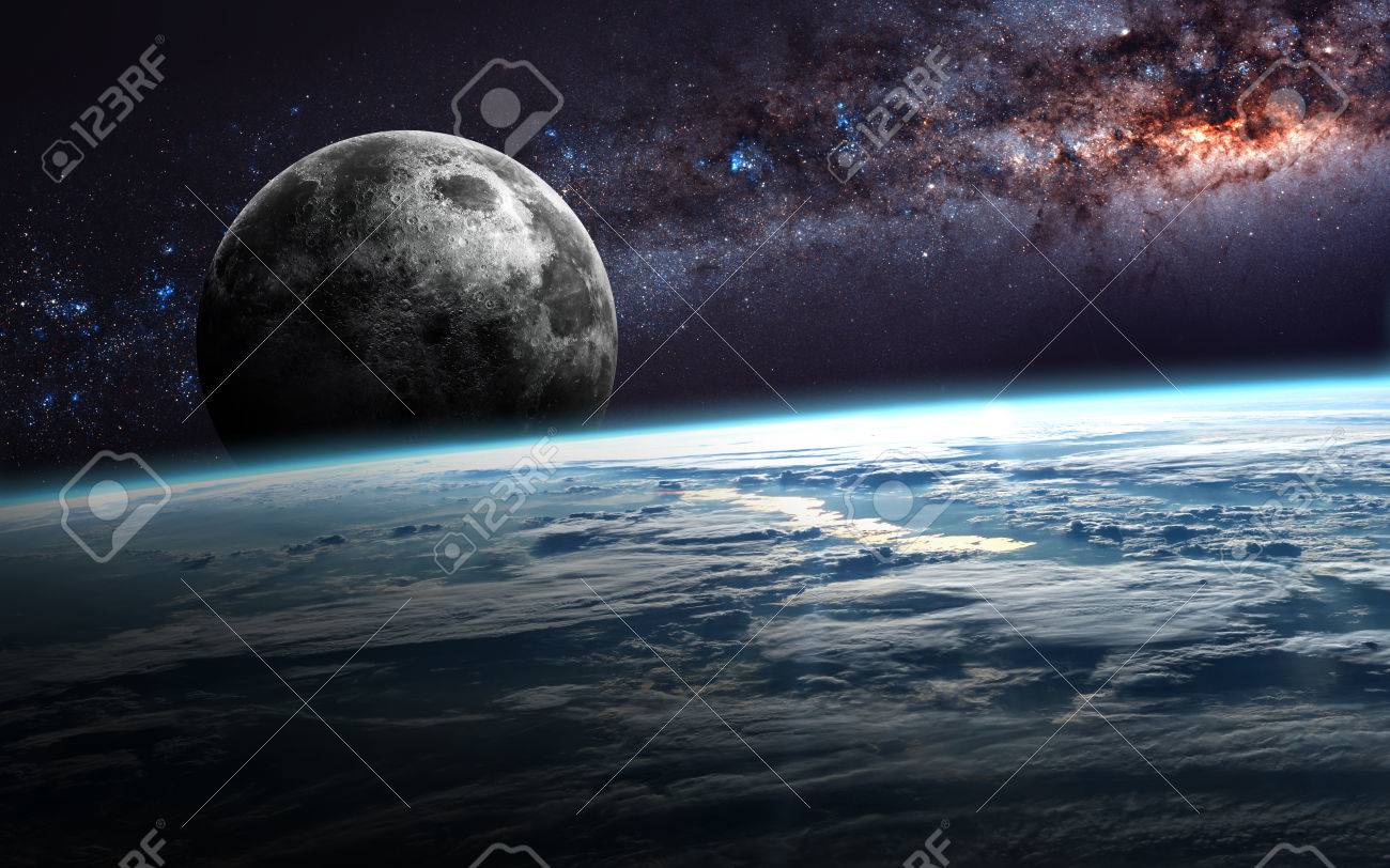 Earth, moon and star. - 62209516 Earth, moon and star. - 62209516