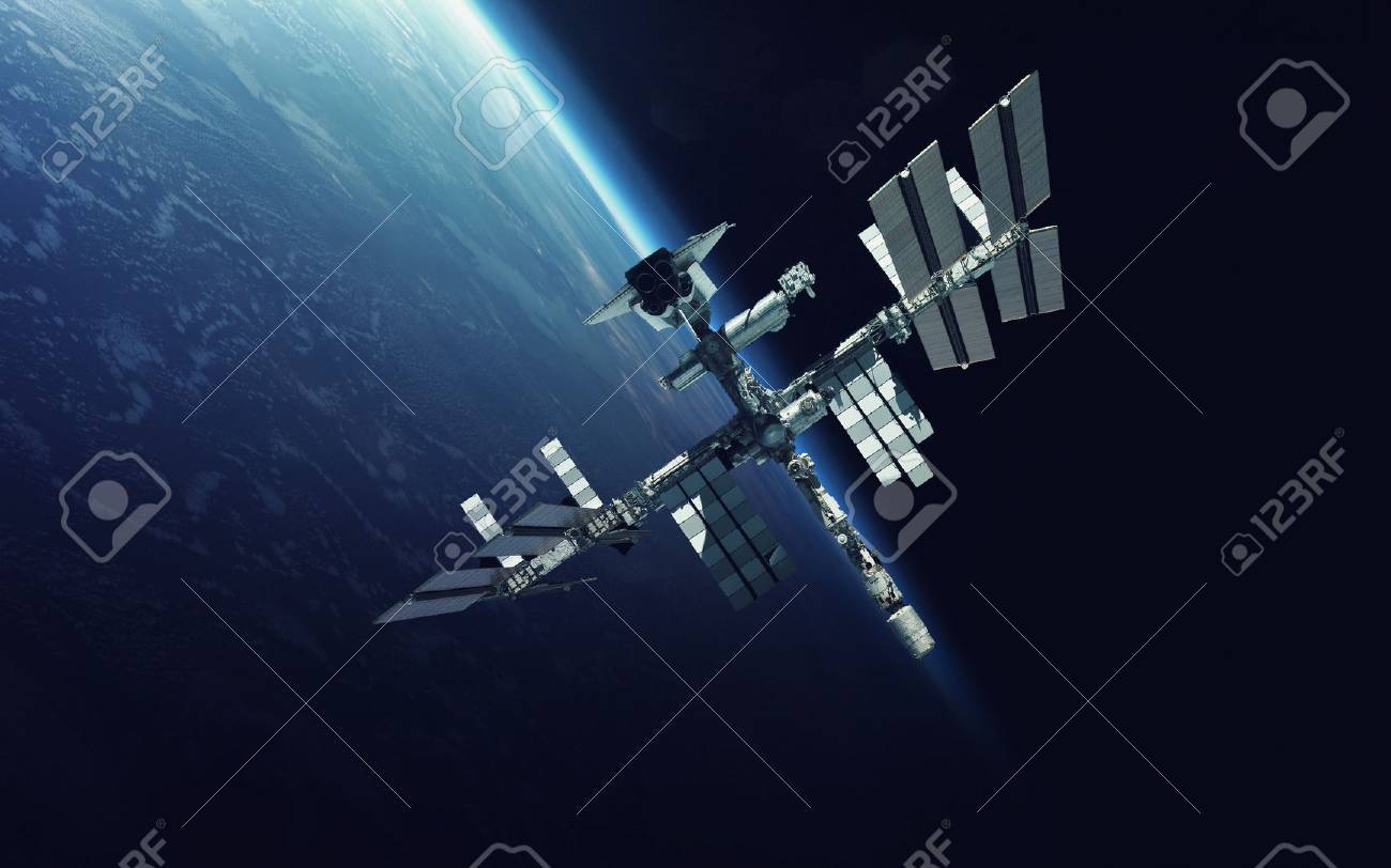 International Space Station over the planet Earth. - 69540028 International Space Station over the planet Earth. - 69540028
