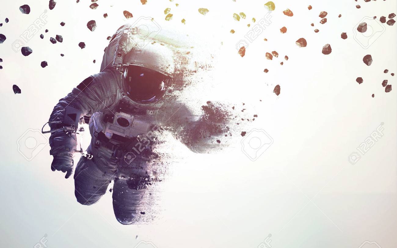 Astronaut in outer space modern minimalistic art. Dualtone, anaglyph. Elements of this image furnished by NASA - 71443076 Astronaut in outer space modern minimalistic art. Dualtone, anaglyph. Elements of this image furnished by NASA - 71443076