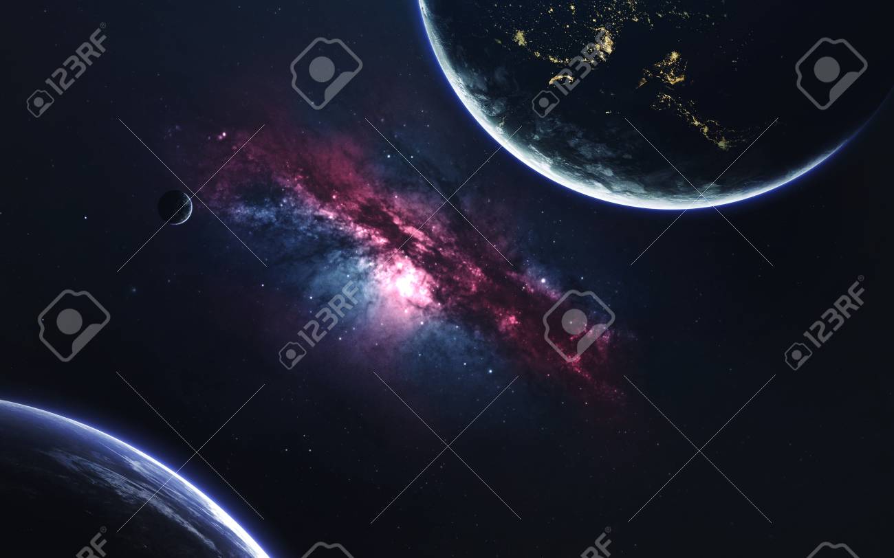 遠い宇宙の未知の惑星 深宇宙の画像は 高解像度の壁紙に最適な印刷で空想科学小説ファンタジー Nasa から提供されたこのイメージの要素 の写真素材 画像素材 Image 88563608