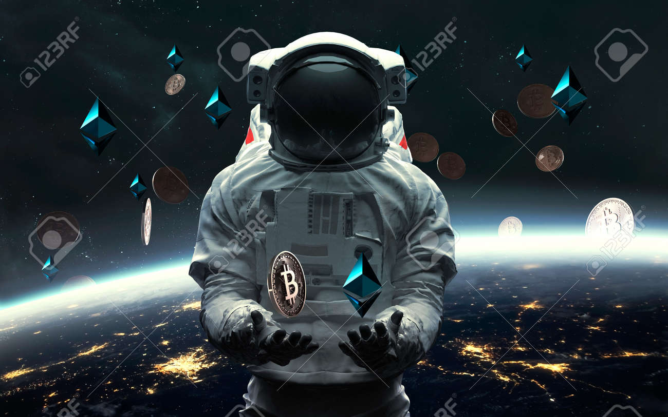 3D Illustration Of Cryptocurrencies And Blockchain Technology Of Digital  Money Around The World. Bitcoin And Ethereum. Stock Photo, Picture and  Royalty Free Image. Image 182185071.