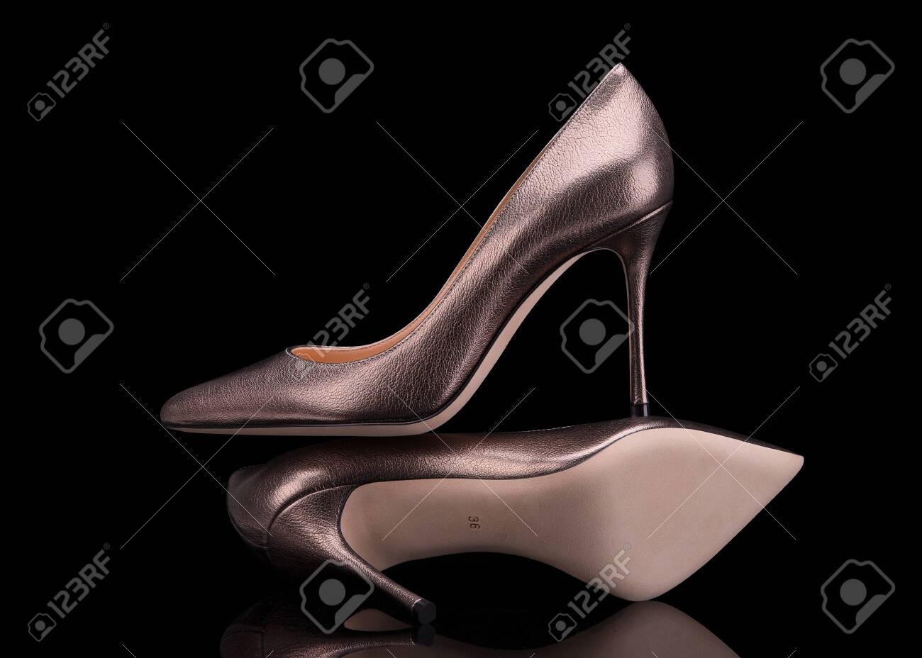 bronze high heels