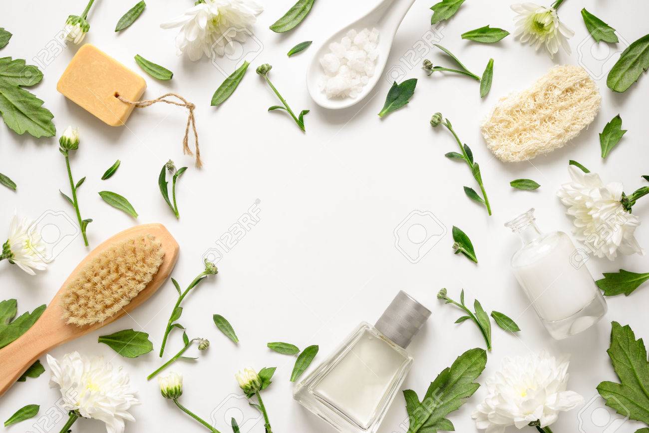 spa floral background flat