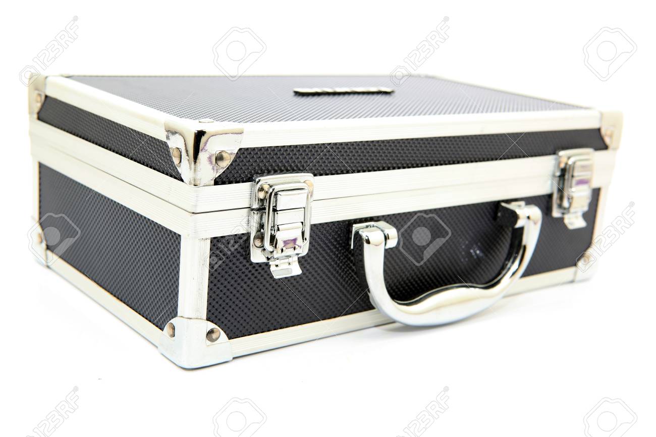 black aluminum suitcase
