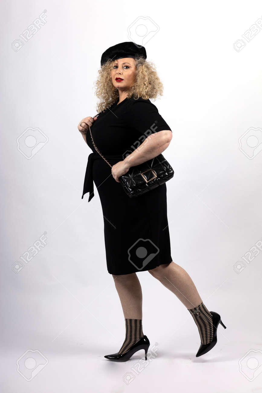 Mature Plus Size Model Woman Wearing