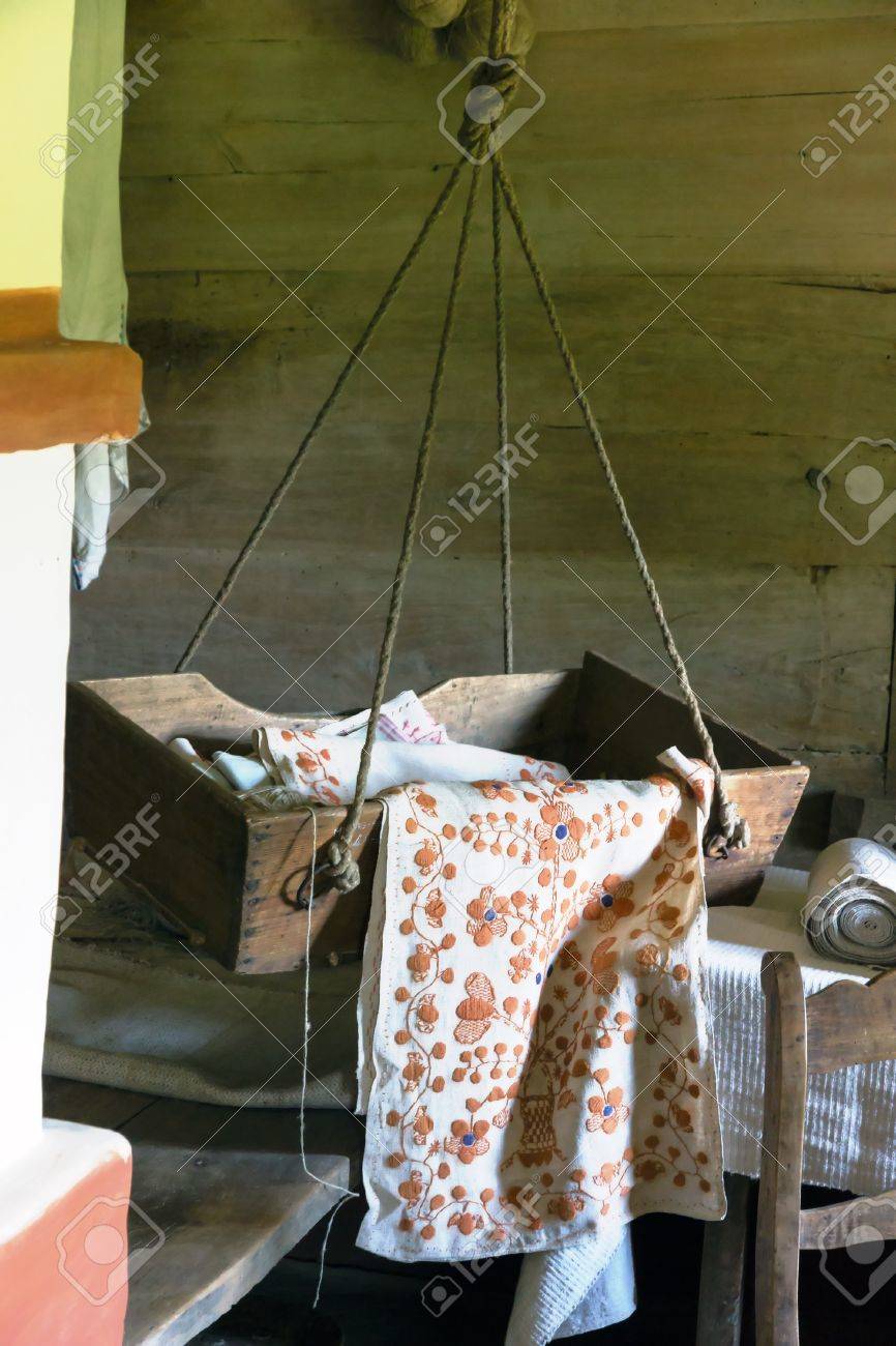 old wooden cradle