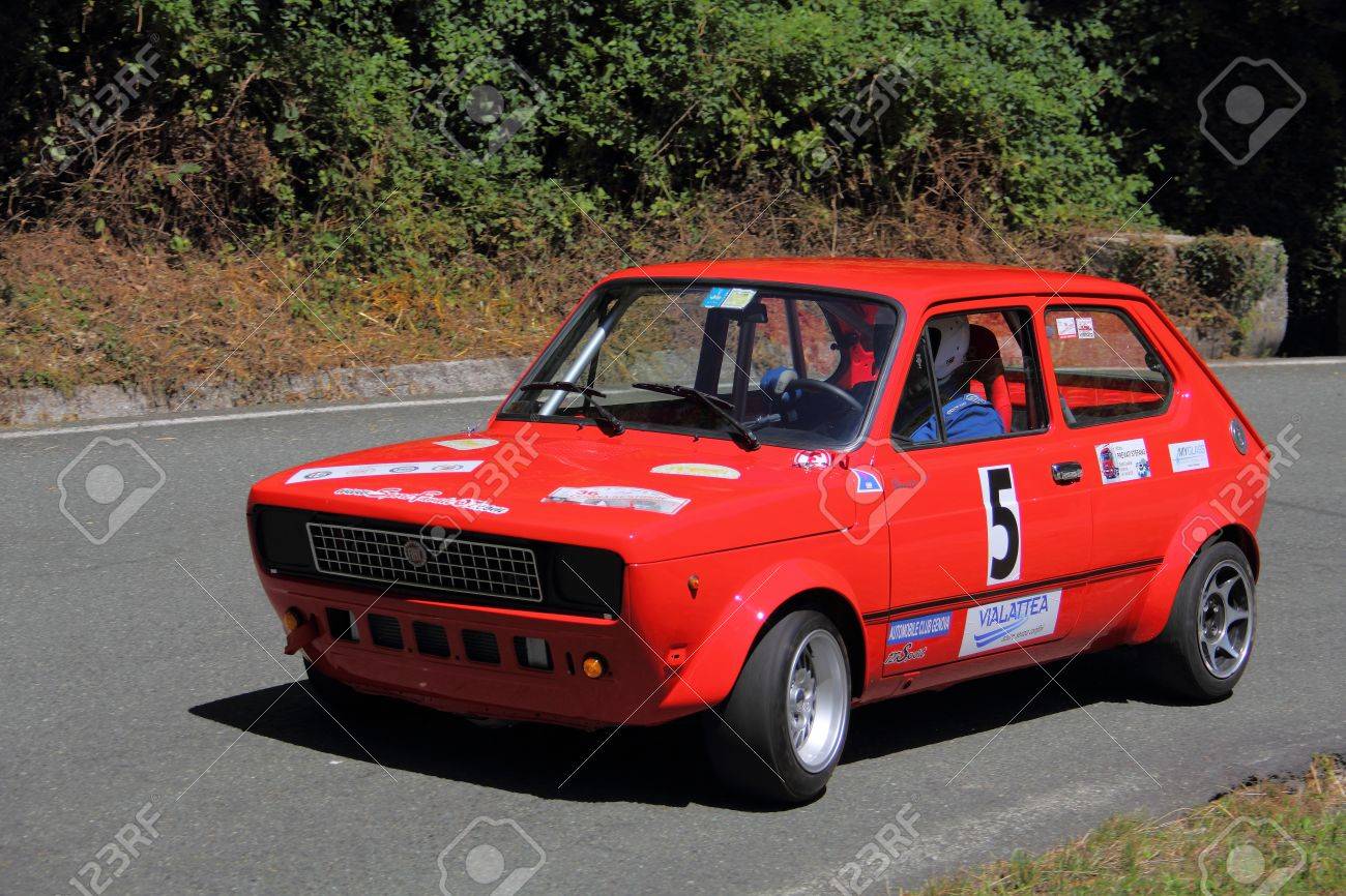 Fiat 127 Prototype Rally Car During The Race Of The Speed Uphill
