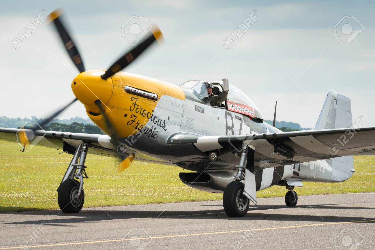 Duxford Uk 13 July 14 North American P51 Mustang At Duxford Stock Photo Picture And Royalty Free Image Image