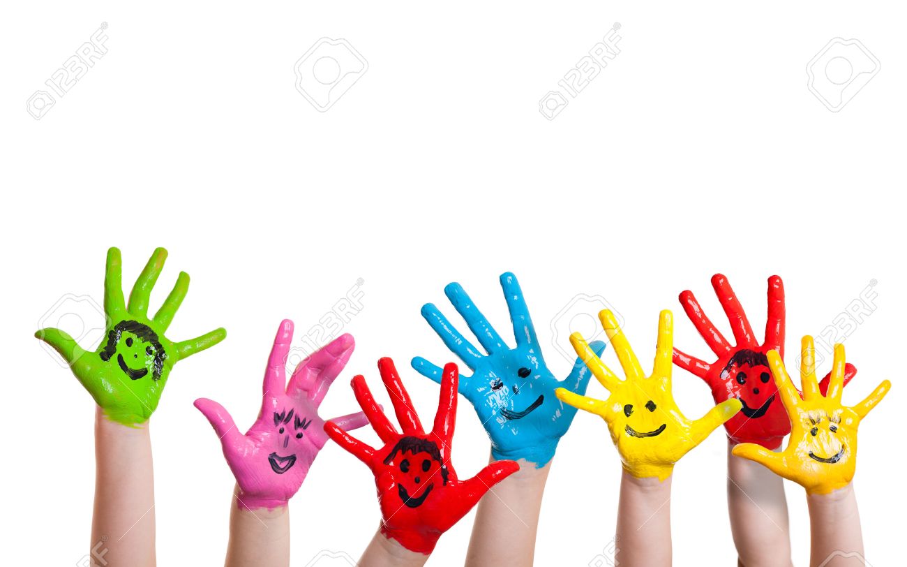 painted hands of children
