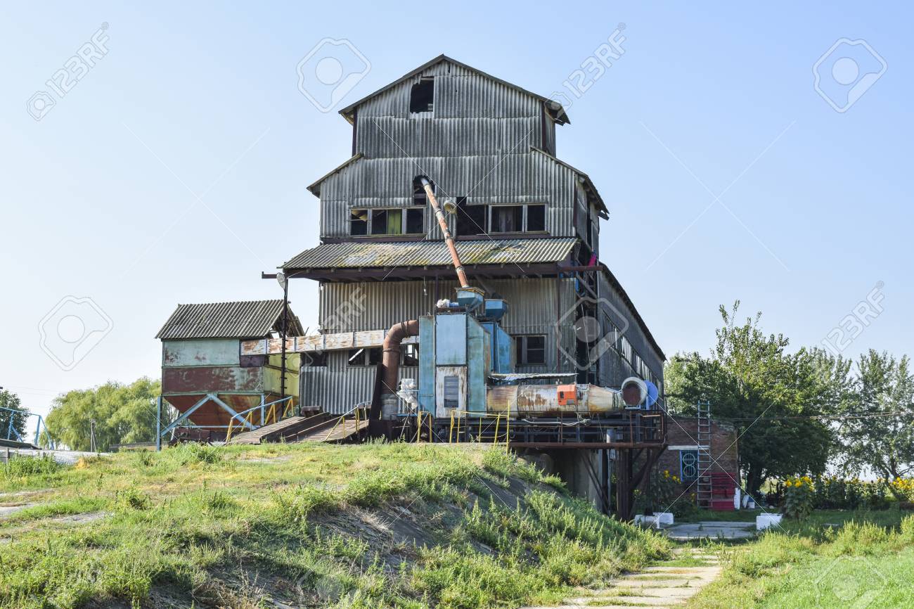 The Old Building For Storing And Pouring Grain The Grain Mill Stock Photo Picture And Royalty Free Image Image 97419903