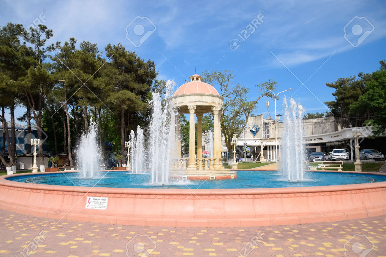 Novorossiysk, Russia - May 20, 2018: Fountain in Kabardinka made in antique style. - 133521969 Novorossiysk, Russia - May 20, 2018: Fountain in Kabardinka made in antique style. - 133521969