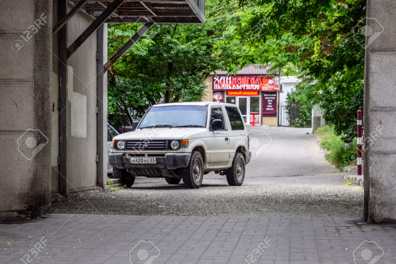 Novorossiysk, Russia - May 20, 2018: Old Mitsubishi SUV on the streets of Novorossiysk. - 133522186 Novorossiysk, Russia - May 20, 2018: Old Mitsubishi SUV on the streets of Novorossiysk. - 133522186