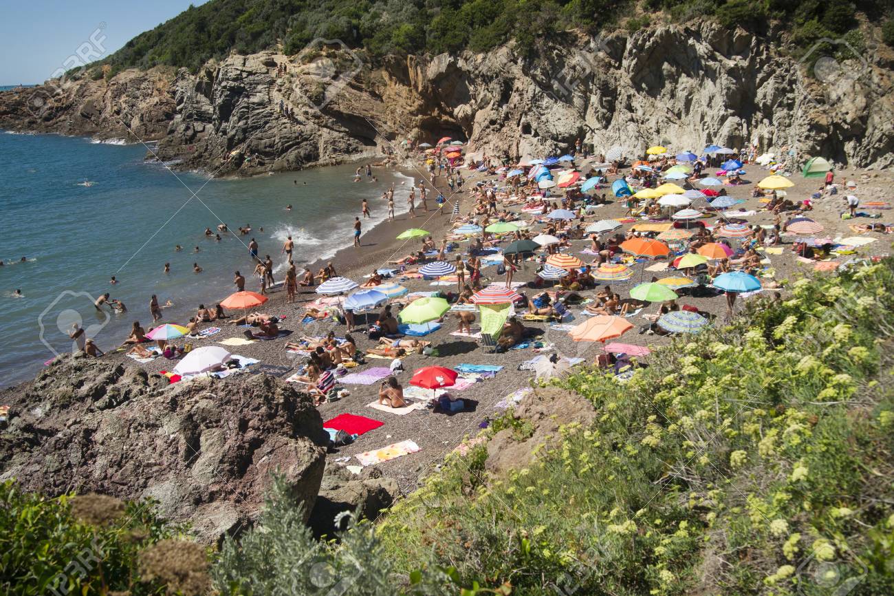 Lion Baia Spiaggia Sulla Costa Toscana Nei Pressi Di Livorno Città Italia
