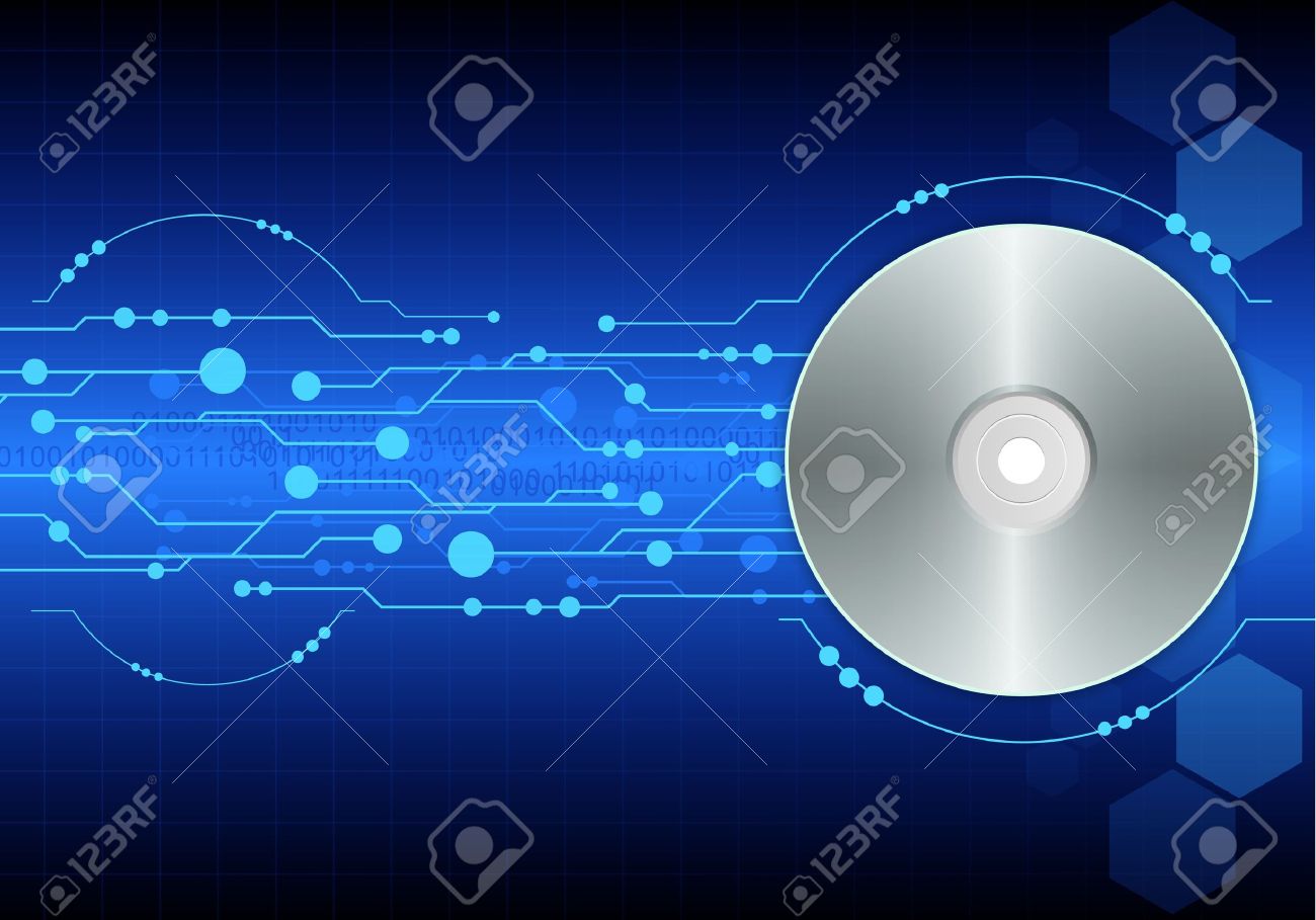 cd dvd on blue