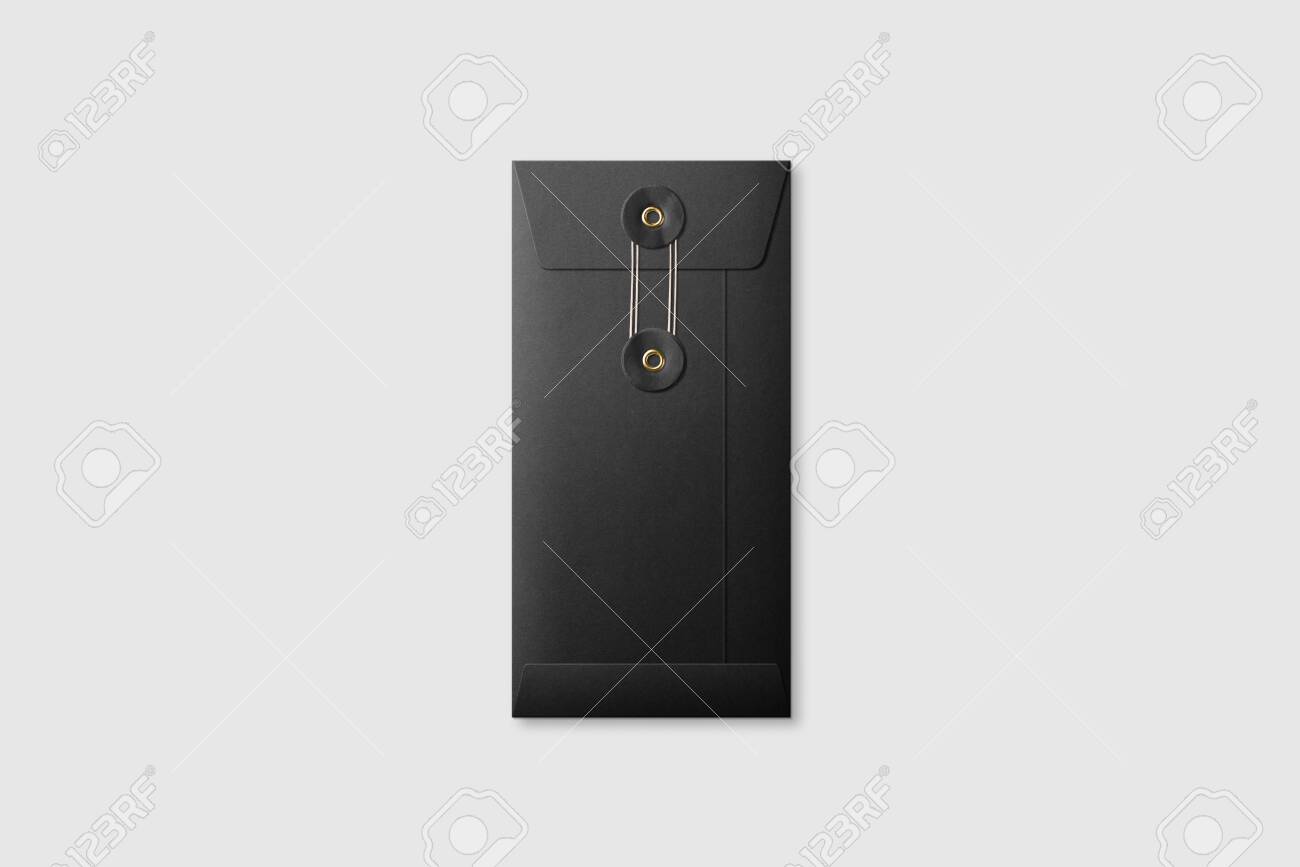 Download Black Paper Dl Size String And Washer Envelope Mockup On Light Stock Photo Picture And Royalty Free Image Image 144525596