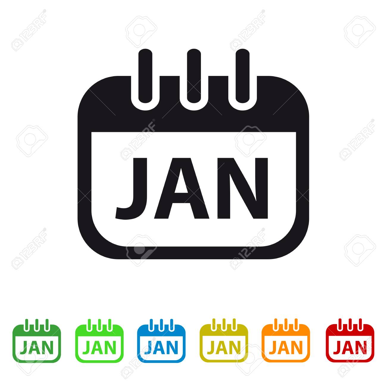 january calendar icon colorful vector symbol royalty free cliparts january calendar icon