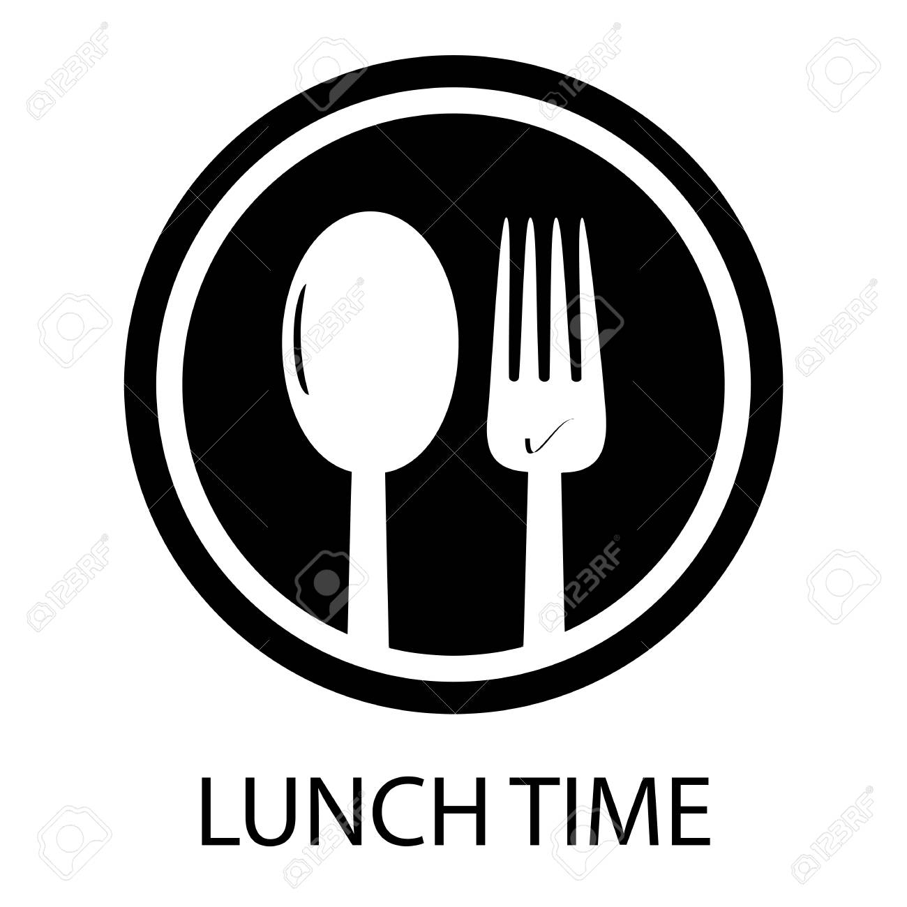 Gabel Und Loffel Mittagspause Kreisformiges Restaurant Symbol Lizenzfrei Nutzbare Vektorgrafiken Clip Arts Illustrationen Image 96855030