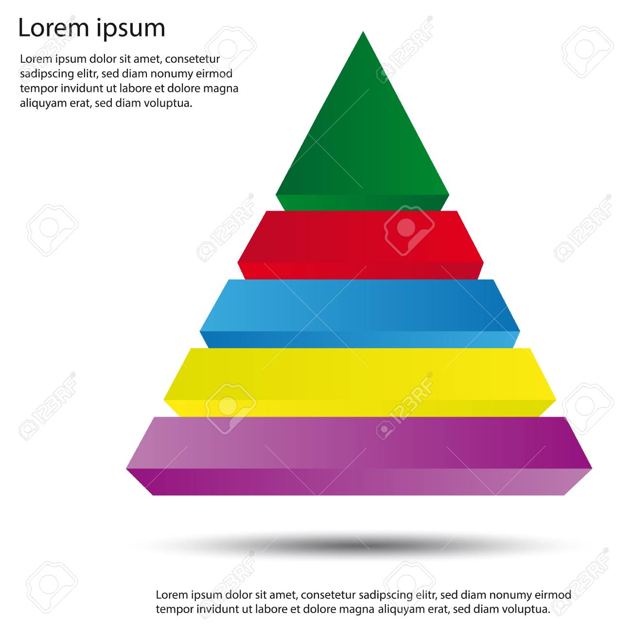 3d ピラミッド図 編集可能なベクターの図 のイラスト素材 ベクタ Image