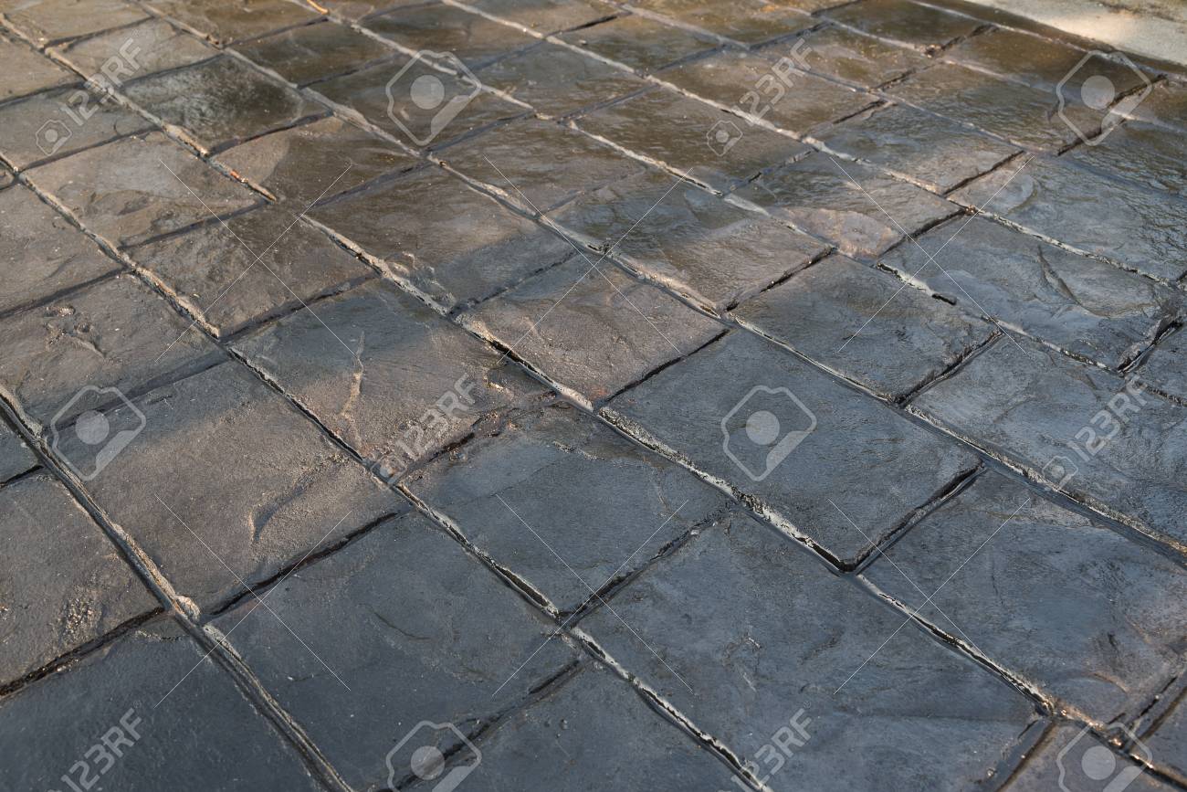 Stamp Concrete Texture Pattern And Background For Outdoor Floor