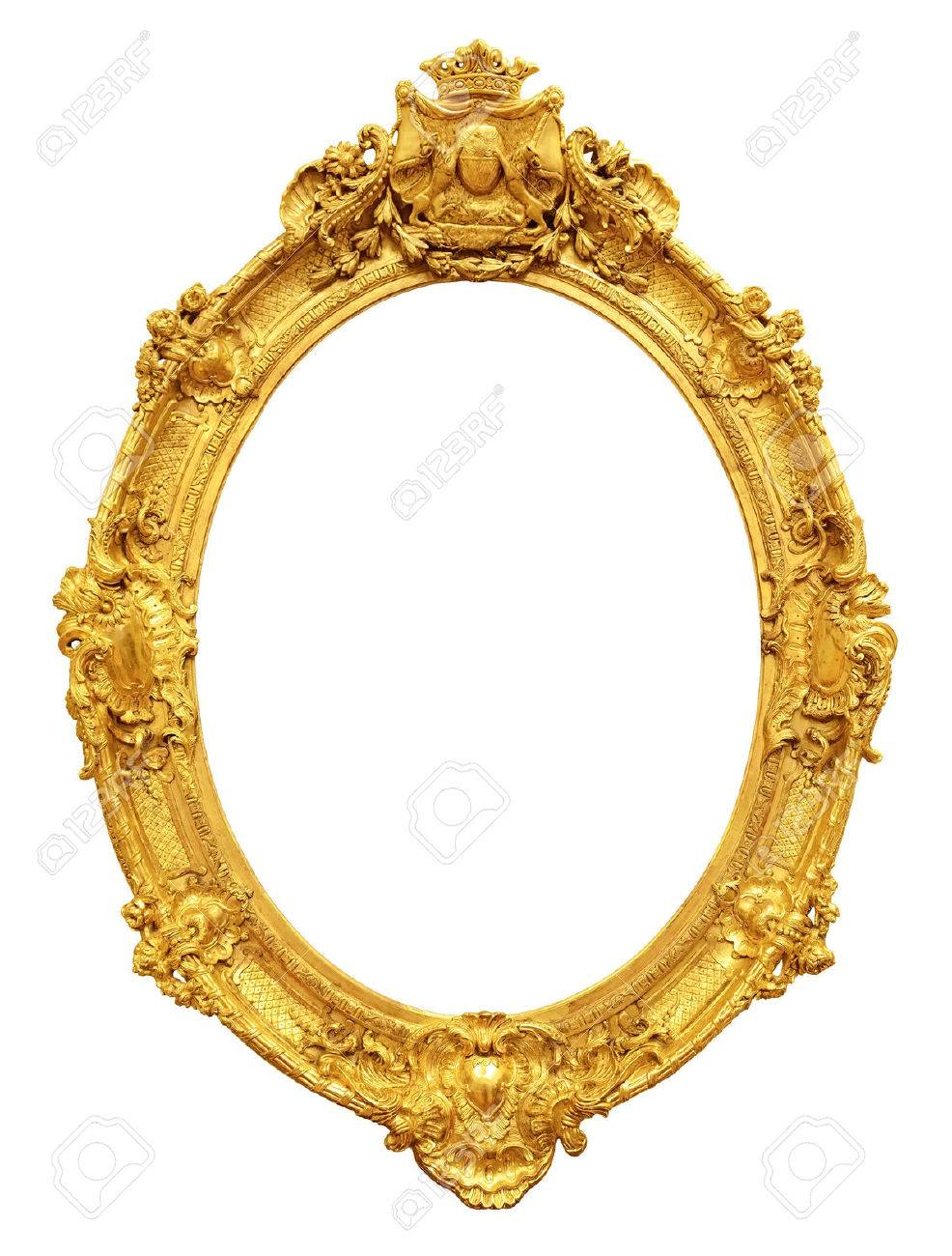 gold vintage frame isolated