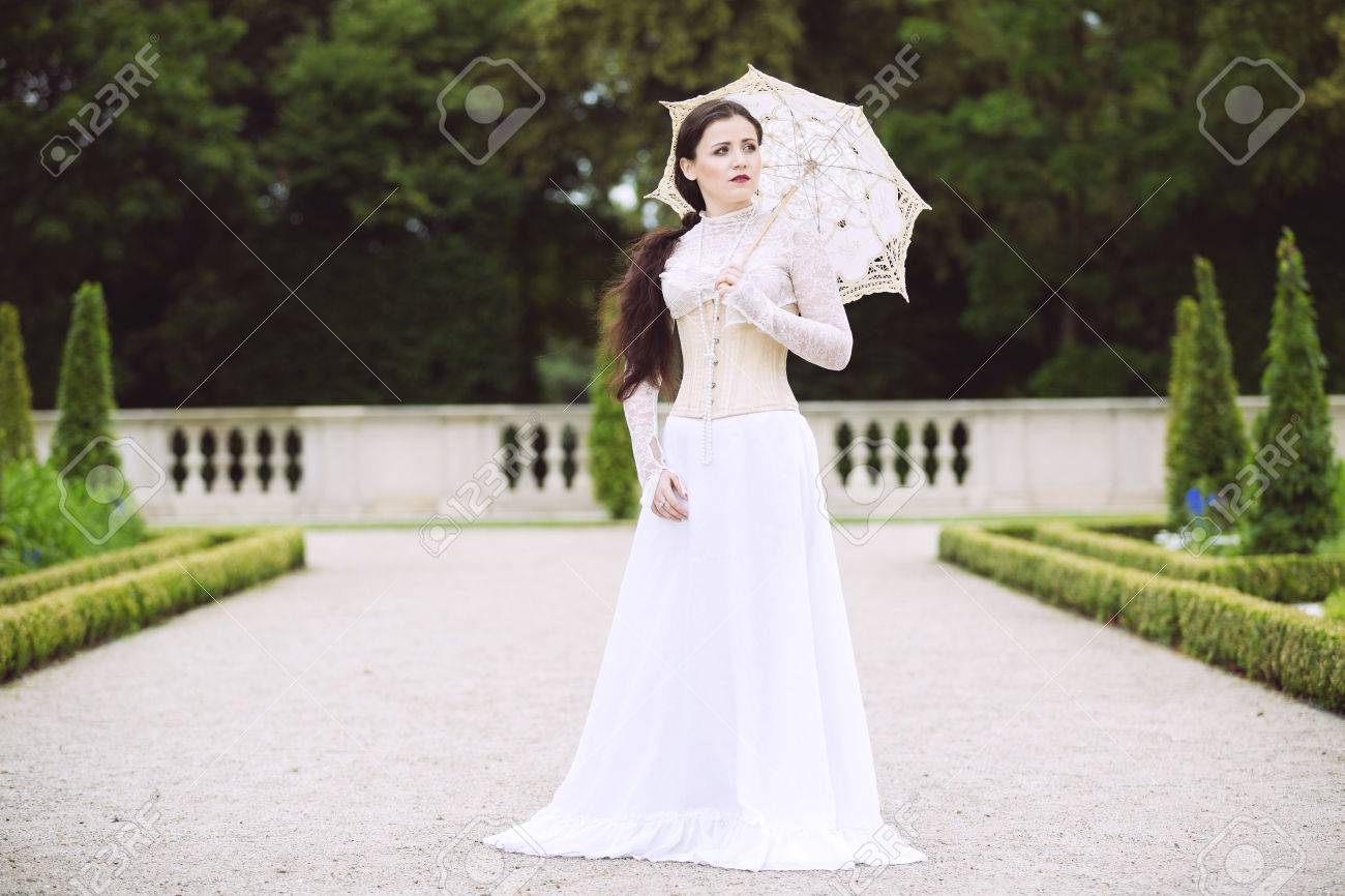 white victorian dress