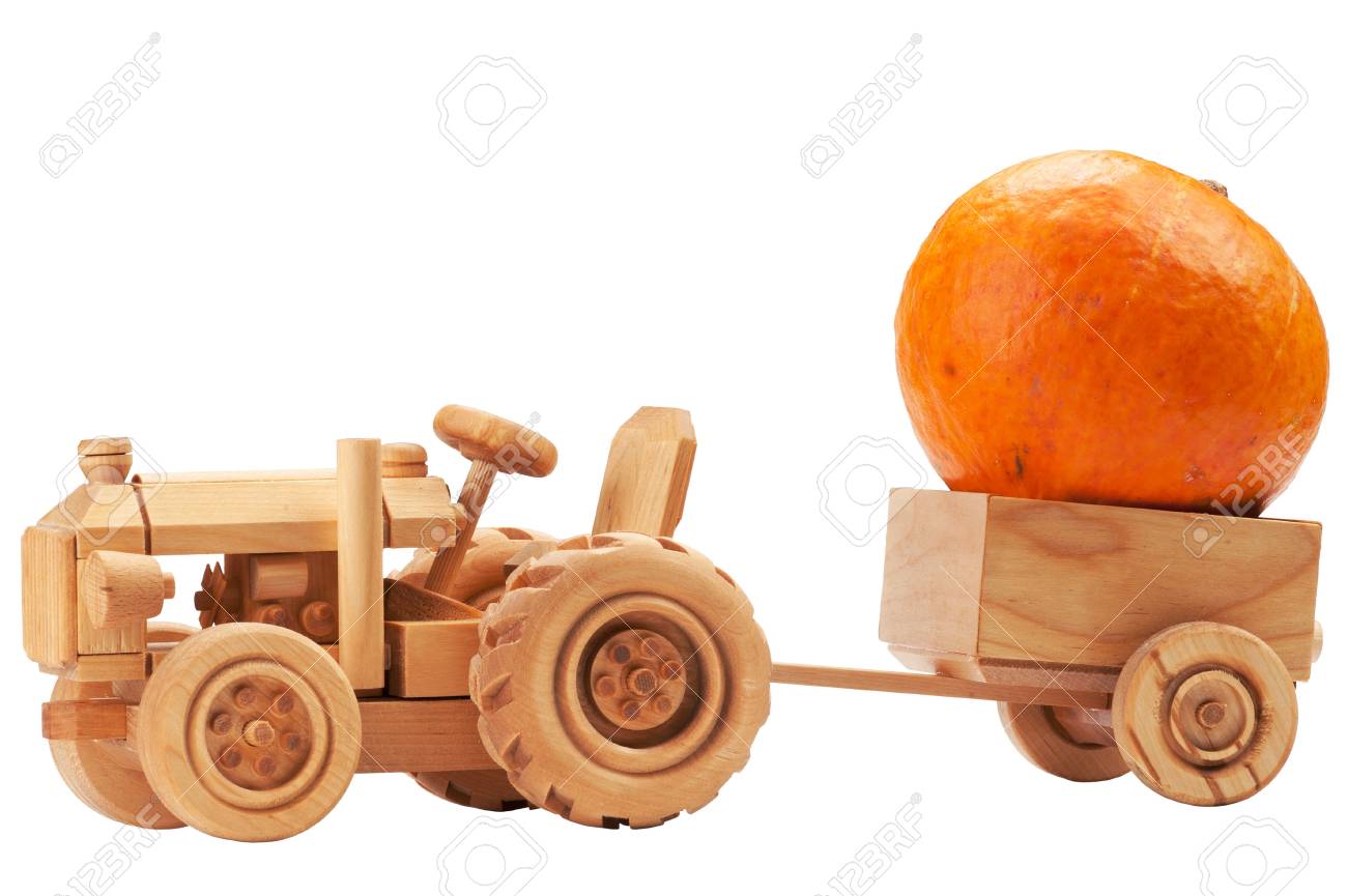 orange toy tractor