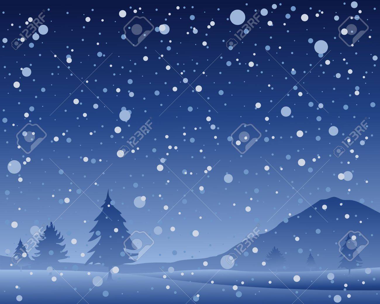 美しい暗い雪夜クリスマス風光明媚な丘と雪のシャワーのモミの木のイラスト のイラスト素材 ベクタ Image 美しい暗い雪夜クリスマス風光明媚な丘と雪のシャワーのモミの木のイラスト のイラスト素材 ベクタ Image