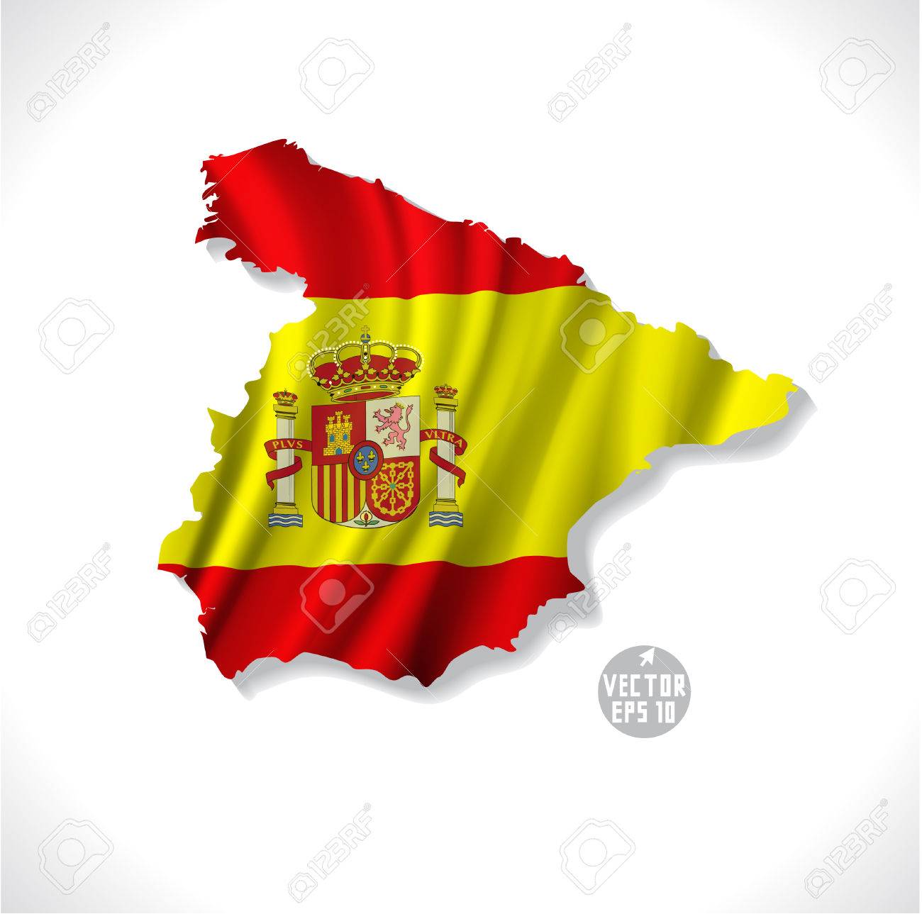Carte Espagne Avec Drapeau Isole Sur Fond Blanc Illustration Vectorielle Clip Art Libres De Droits Vecteurs Et Illustration Image