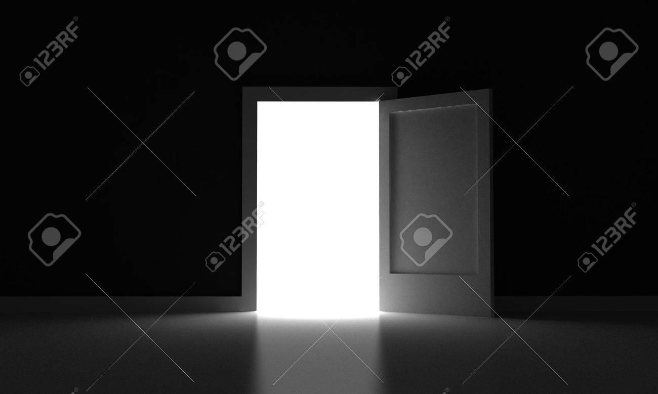 Open Door Dark Room open door in a dark room with light outside stock photo, picture Open Door Dark Room open door in a dark room with light outside stock photo, picture
