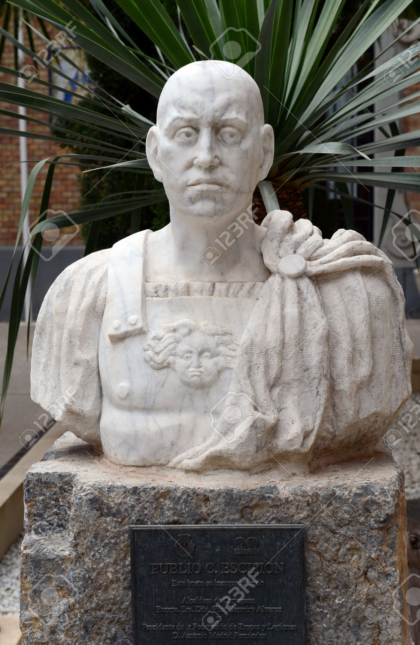 バストのプブリウス コーネリアス カルタヘナでアフリカのスキピオ の写真素材 画像素材 Image