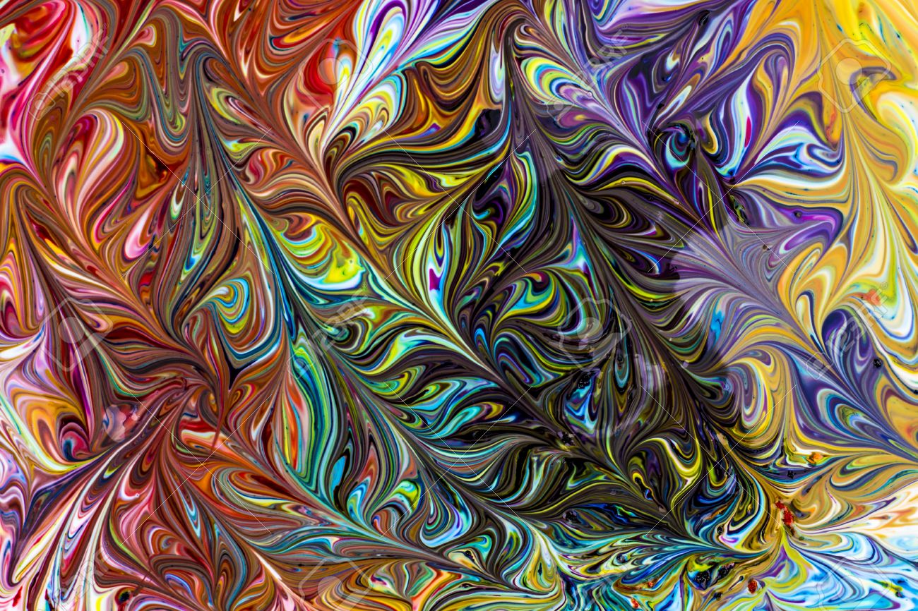 Peinture Acrylique Abstraite Colorée Mélange Dynamique Naturelle De