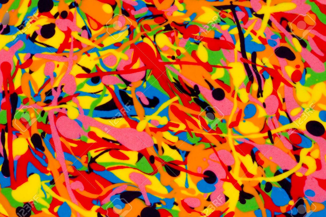 Peinture Acrylique Abstraite Colorée Mélange Dynamique Naturel Dun