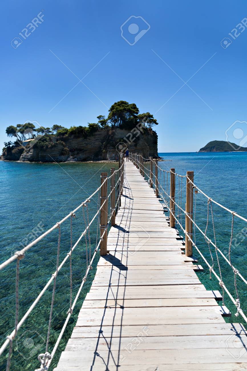 Wooden Bridge To Cameo Island Agios Sostis Zakynthos