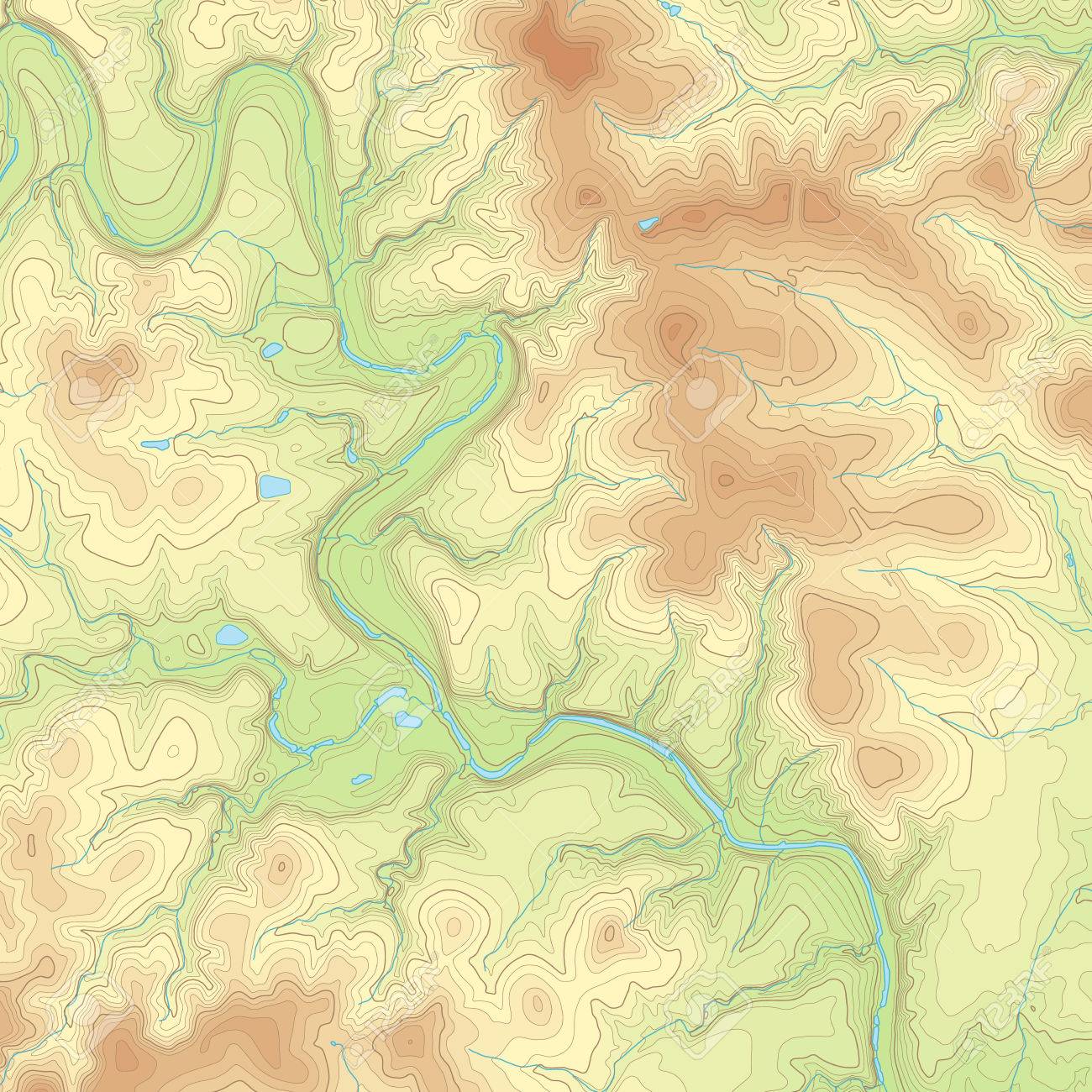 Realistic Topographic Map Of An Area West Of Austin Texas Vector