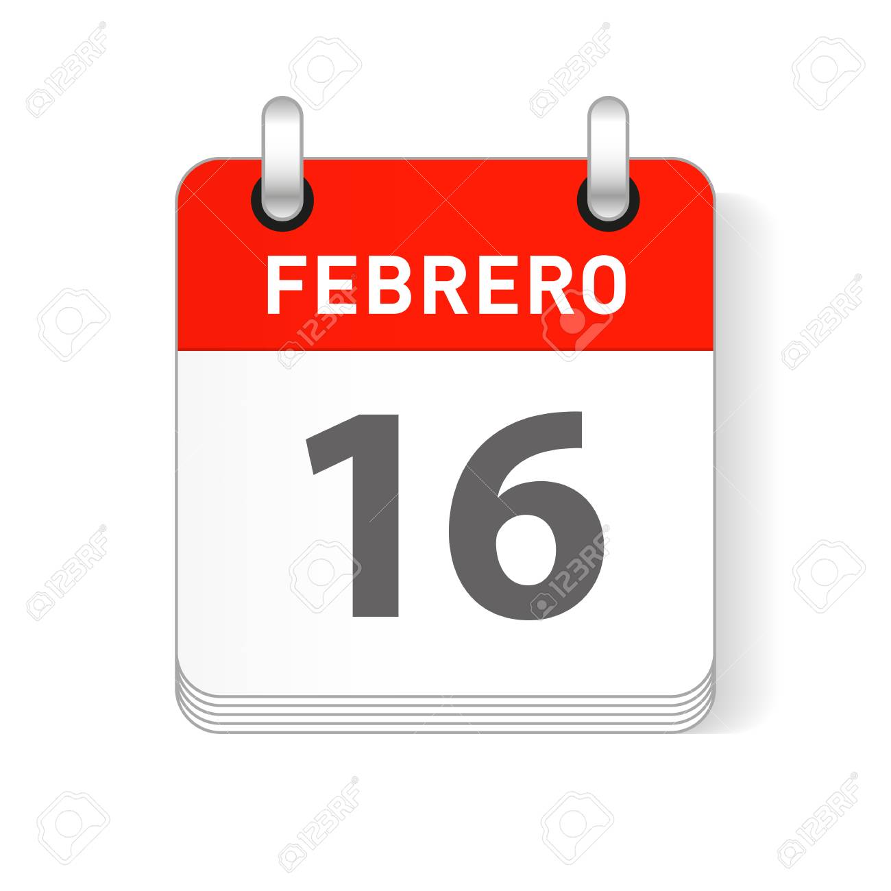 Febrero 16, February 16 Date Visible On A Page A Day Organizer Calendar In  Spanish Language Royalty Free SVG, Cliparts, Vectors, and Stock  Illustration. Image 118908201.