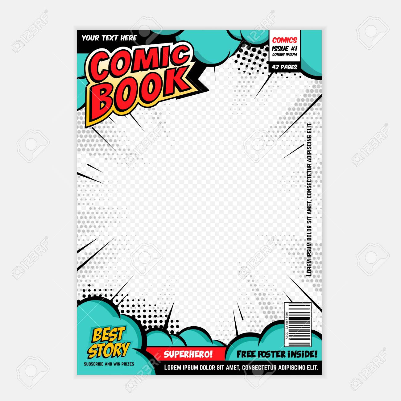 Comic Book Page Cover Design Concept Royalty Free SVG, Cliparts, Vectors,  And Stock Illustration. Image 145343280.