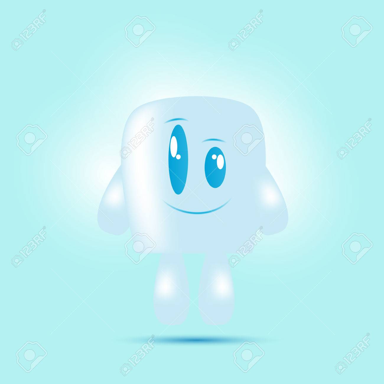 パステル カラーのベクトルで大きな目のかわいい様式化されたキャラクター グッズの幸せそうな顔 のイラスト素材 ベクタ Image